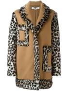 Stella Mccartney Oversize Leopard Accent Coat