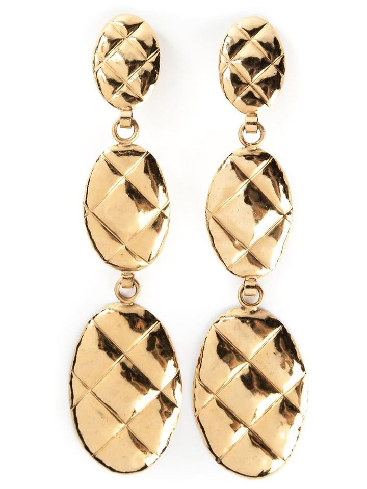 Pendant Clip-on Earrings, Women's, Metallic, Chanel Vintage