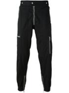 Diesel Zip Detail Tapered Trousers, Men's, Size: Large, Black, Cotton/spandex/elastane