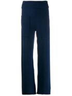Cédric Charlier Knitted Wide-leg Trousers - Blue