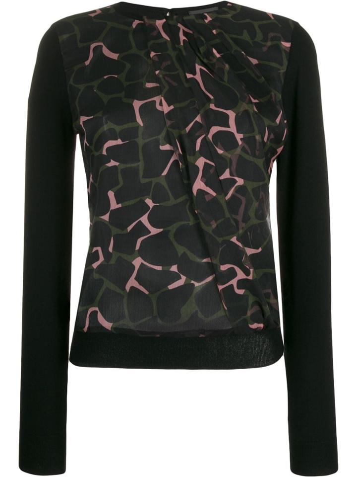 Emporio Armani Giraffe Print Jumper - Black