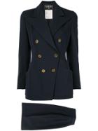 Chanel Pre-owned Setup Suit Jacket Skirt - Blue