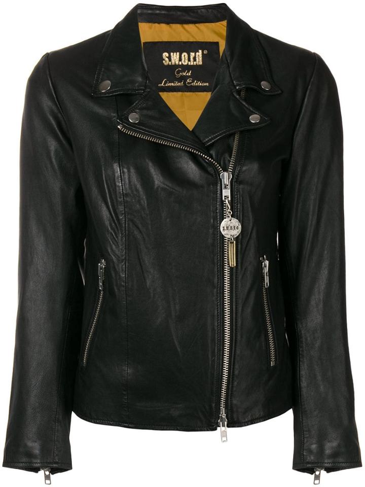 S.w.o.r.d 6.6.44 Zip-up Biker Jacket - Black