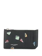 Saint Laurent Geometric Shapes Print Cardholder - Black