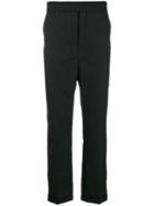 Saint Laurent Pinstriped Tapered Trousers - Black