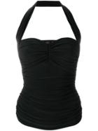 Norma Kamali Ruched Halterneck Top - Black