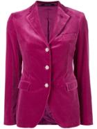 Tagliatore Velvet Fitted Blazer - Pink & Purple