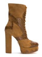 Andrea Bogosian Panelled Platform Boots - Brown