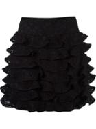 Martha Medeiros Ruffled Silk Skirt