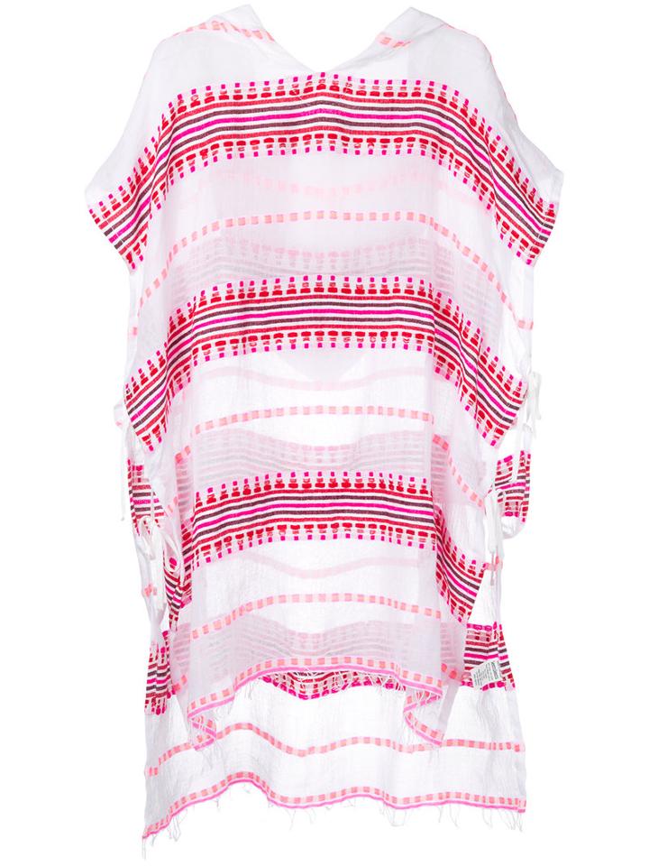 Lemlem - Hooded Kaftan - Women - Cotton/acrylic - One Size, White, Cotton/acrylic