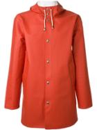Stutterheim Hooded Raincoat, Men's, Size: M, Red, Cotton/polyester/pvc