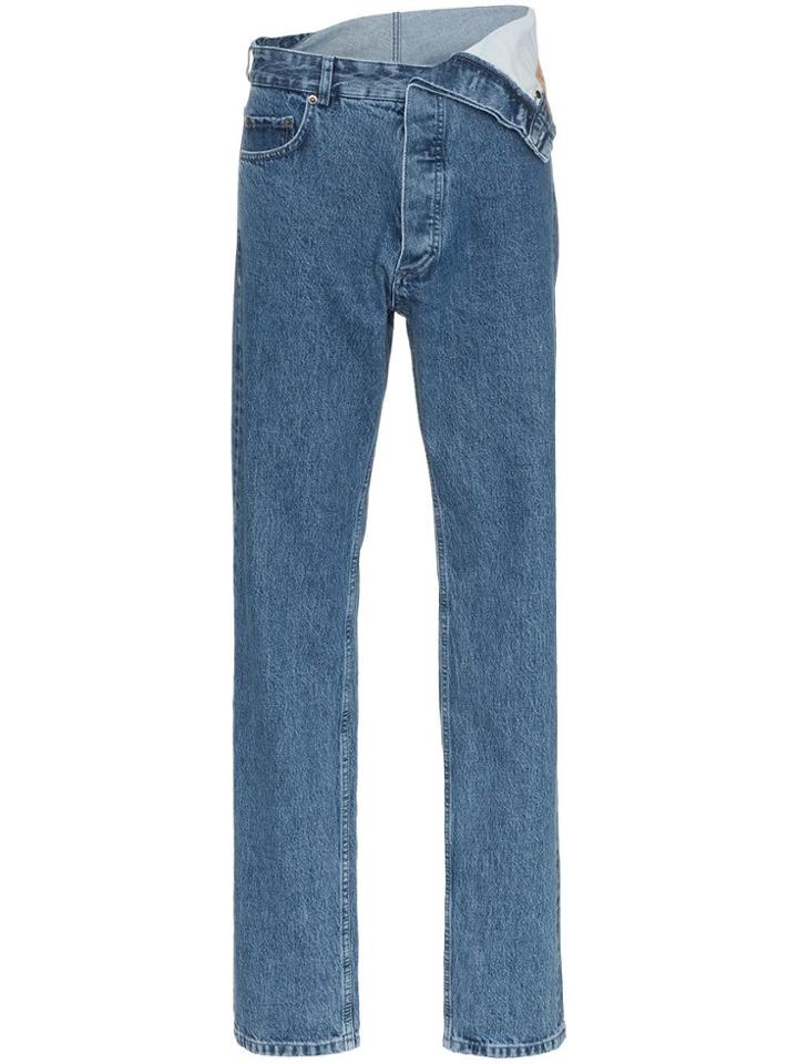 Y / Project High Waisted Straight Leg Denim Jeans - Blue
