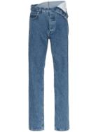 Y / Project High Waisted Straight Leg Denim Jeans - Blue