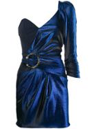Elisabetta Franchi Asymmetric One-sleeve Dress - Blue