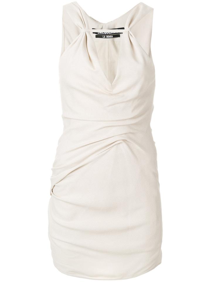 Jacquemus V-neck Fitted Dress - Nude & Neutrals