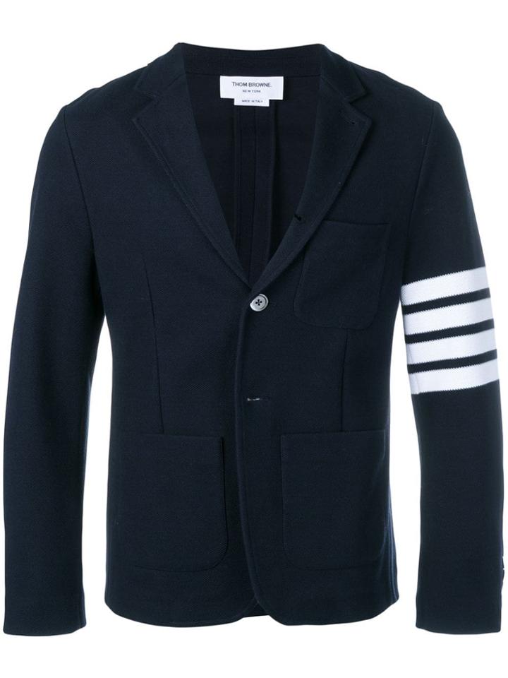 Thom Browne 4-bar Tech Pique Sport Coat - Blue