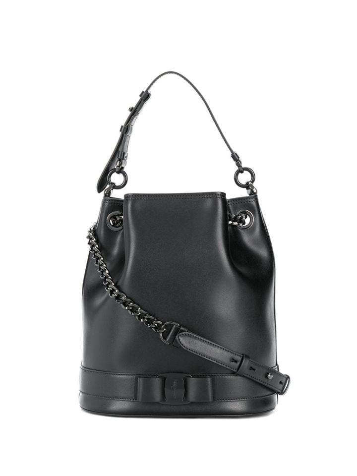 Salvatore Ferragamo Chain Bucket Bag - Black