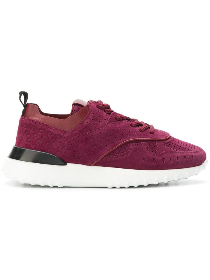 Tod's Futuristic Lace Up Sneakers - Red