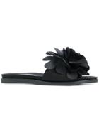 Simone Rocha Floral Trim Slides - Black