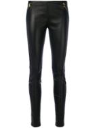 Emilio Pucci Zip-embellished Leather Trousers - Black