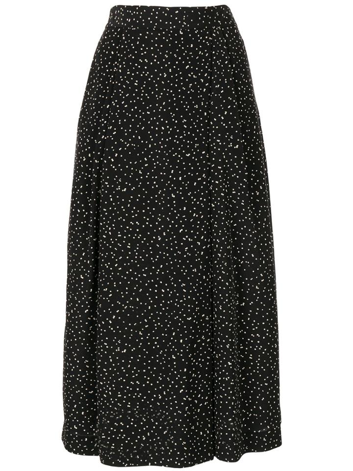 Tomorrowland Abstract Dot Print Skirt - Black