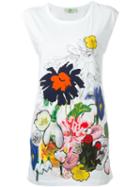 Stella Mccartney Floral Print Top, Women's, Size: 40, White, Cotton/polyamide/spandex/elastane