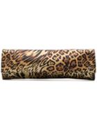 Giuseppe Zanotti Leopard-print Satin Clutch - Brown
