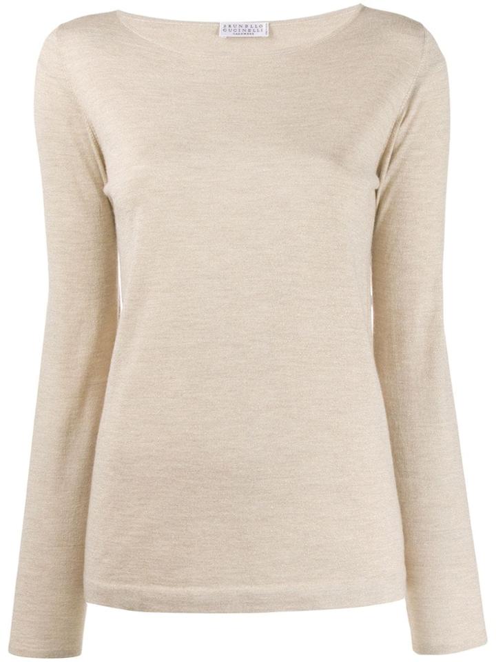 Brunello Cucinelli Boat Neck Top - Neutrals