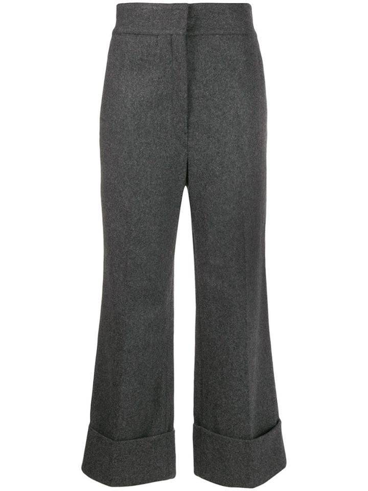 Lemaire High-waisted Textured Trousers - Grey