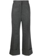 Lemaire High-waisted Textured Trousers - Grey