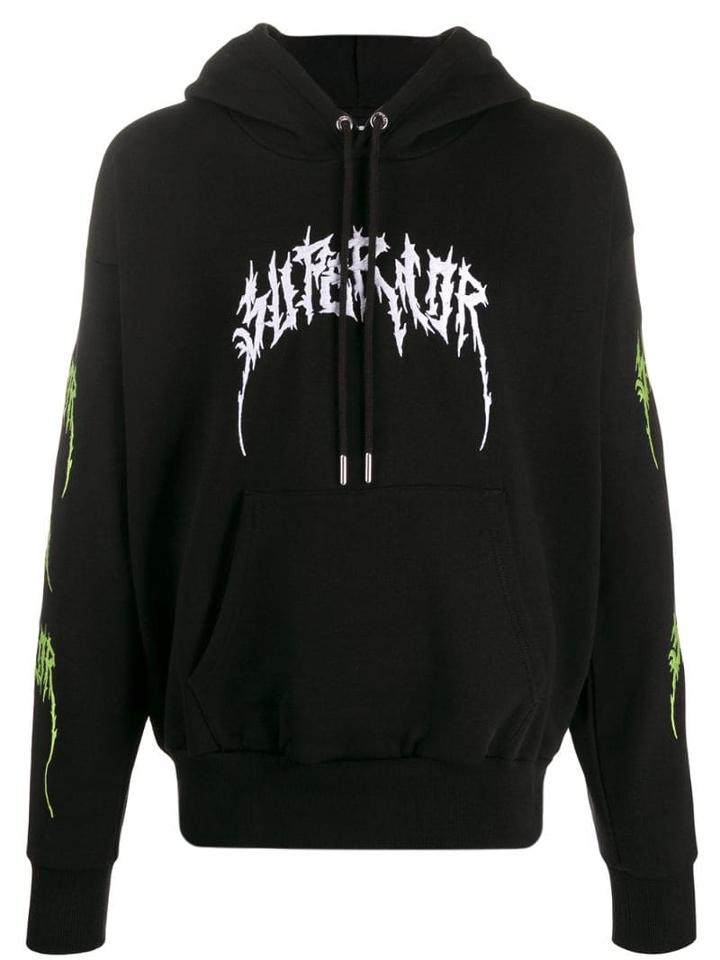 Diesel Contrast Print Hoodie - Black
