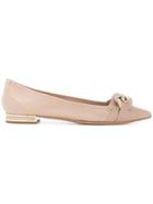 Casadei Wrapped Chain Ballerina Flats - Nude & Neutrals