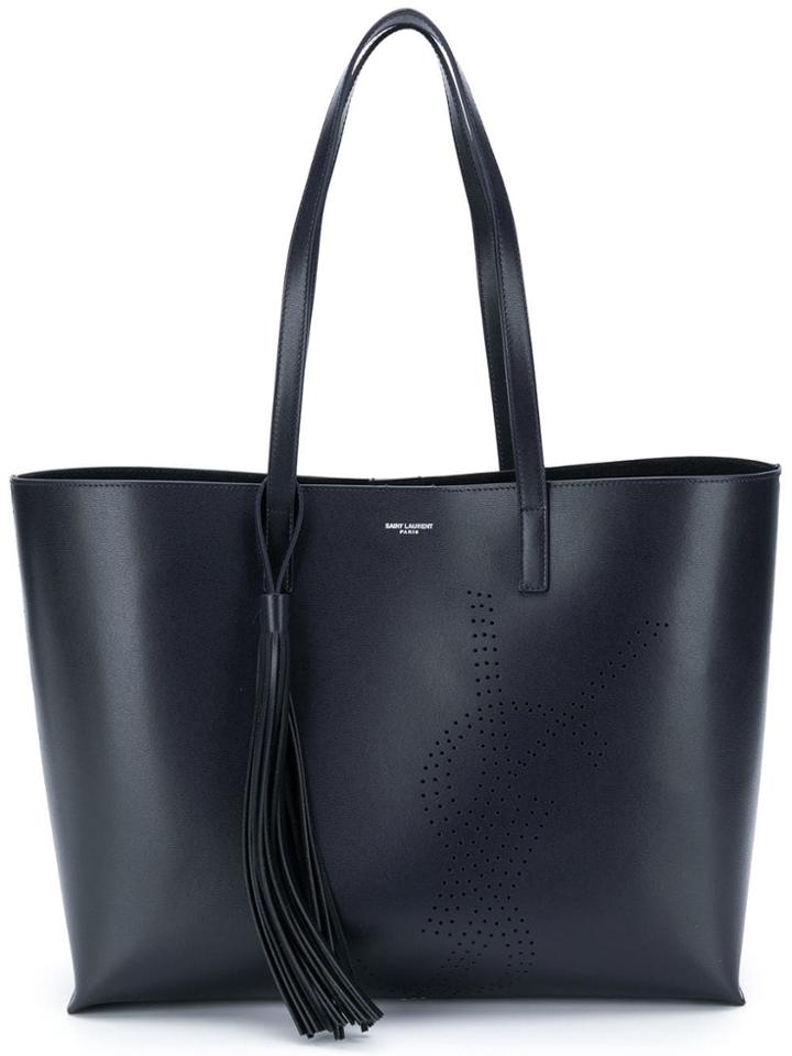 Saint Laurent Perforated Shopper Tote - Blue