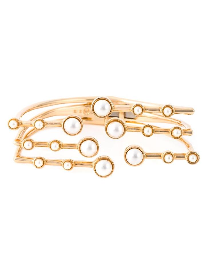 Eshvi Astro Cuff, Women's, Metallic, Gold Plated Brass/pvc