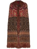 Etro Tapestry Embroidered Fringed Cape - Multicolour