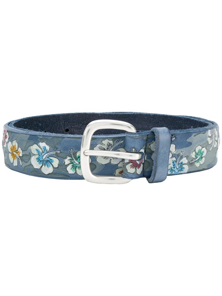Orciani Floral Detail Belt - Blue