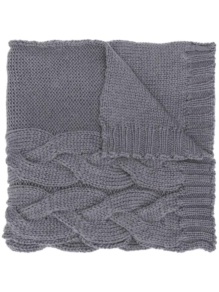 Semicouture Chunky Knit Scarf - Grey