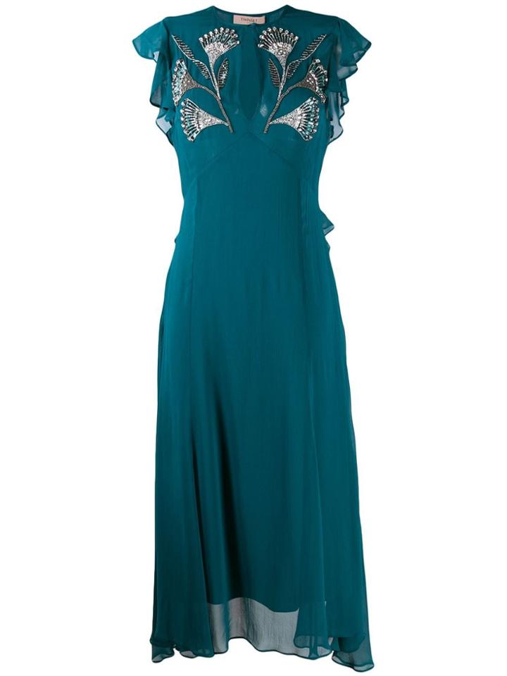 Twin-set Beaded Details Dress - Green
