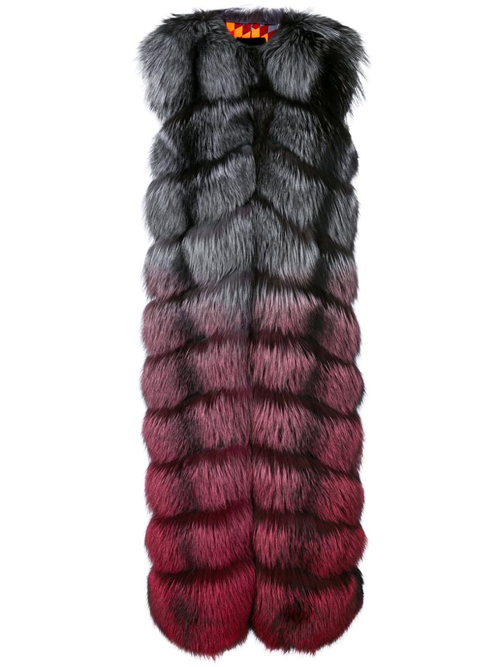 Liska Gradient Paneled Gilet - Pink & Purple