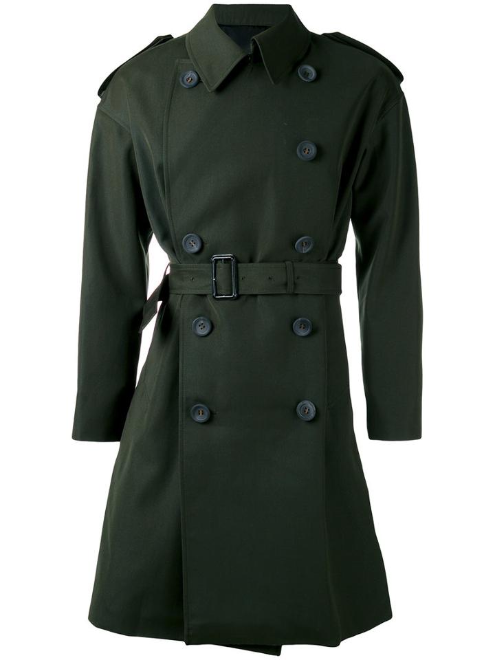 The Reracs - Classic Trenchcoat - Men - Silk/polyester/cupro/wool - V, Green, Silk/polyester/cupro/wool