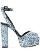 Giuseppe Zanotti Design Betty Glitter Platform Sandals - Blue