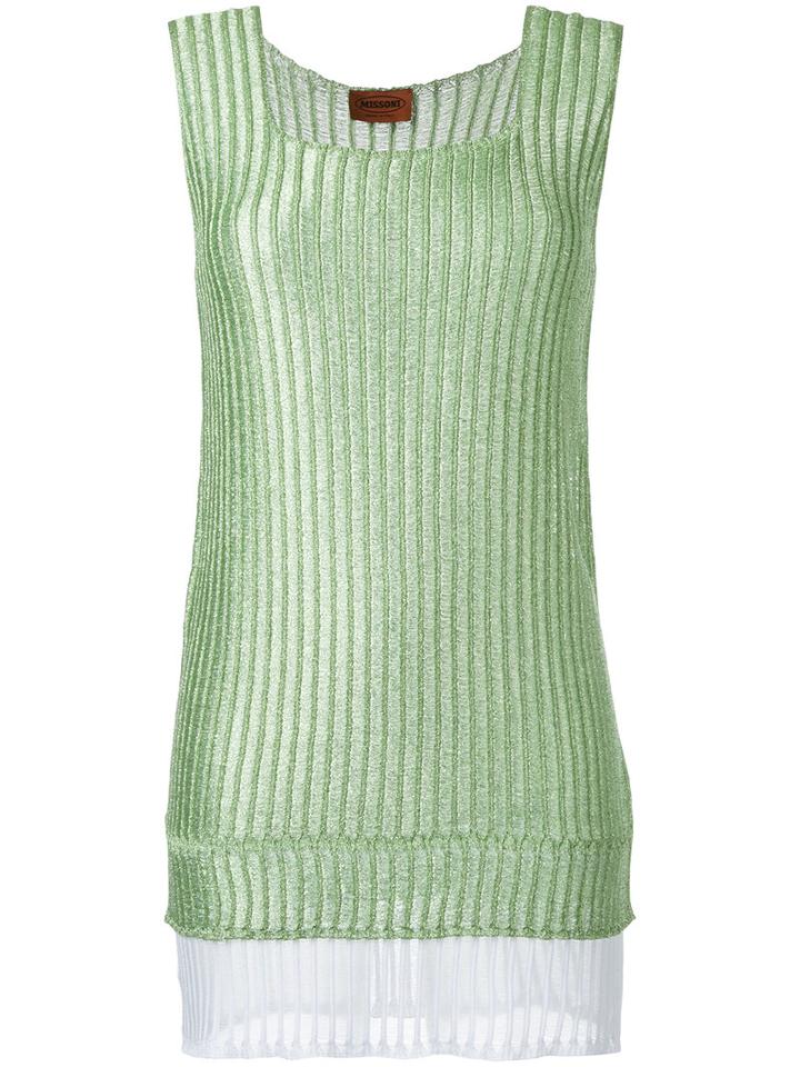 Missoni Knitted Mini Dress, Women's, Size: 42, Green, Polyester/cupro