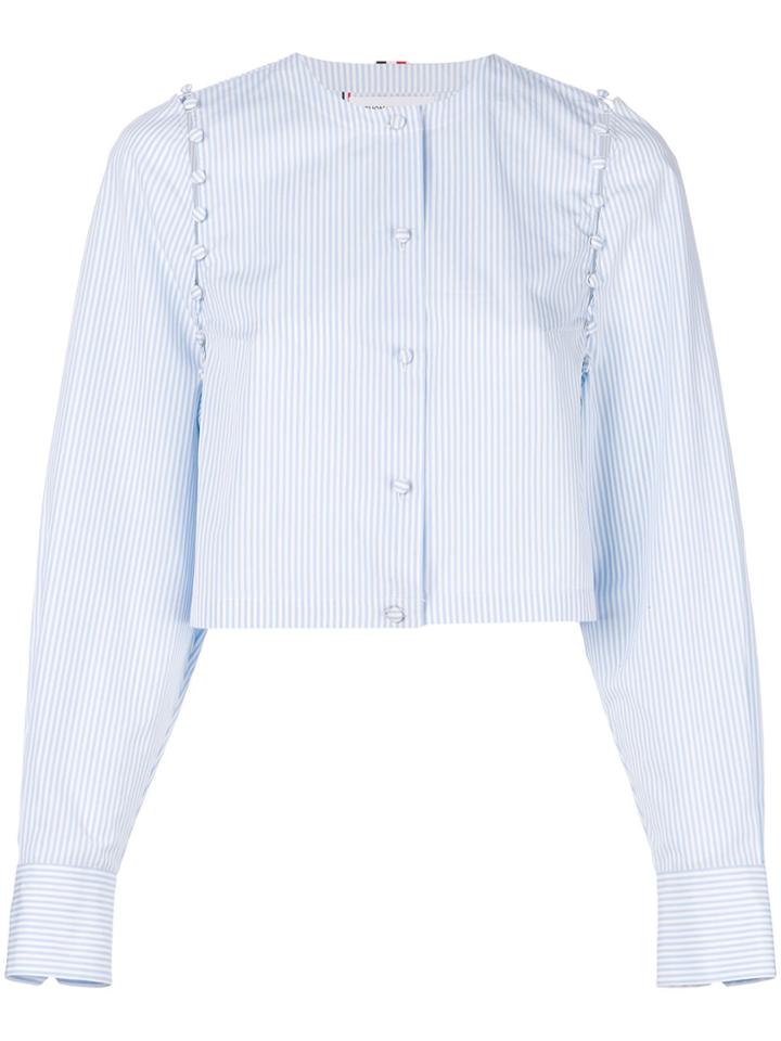 Thom Browne Bridal Button University Stripe Poplin - Blue