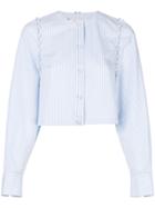 Thom Browne Bridal Button University Stripe Poplin - Blue