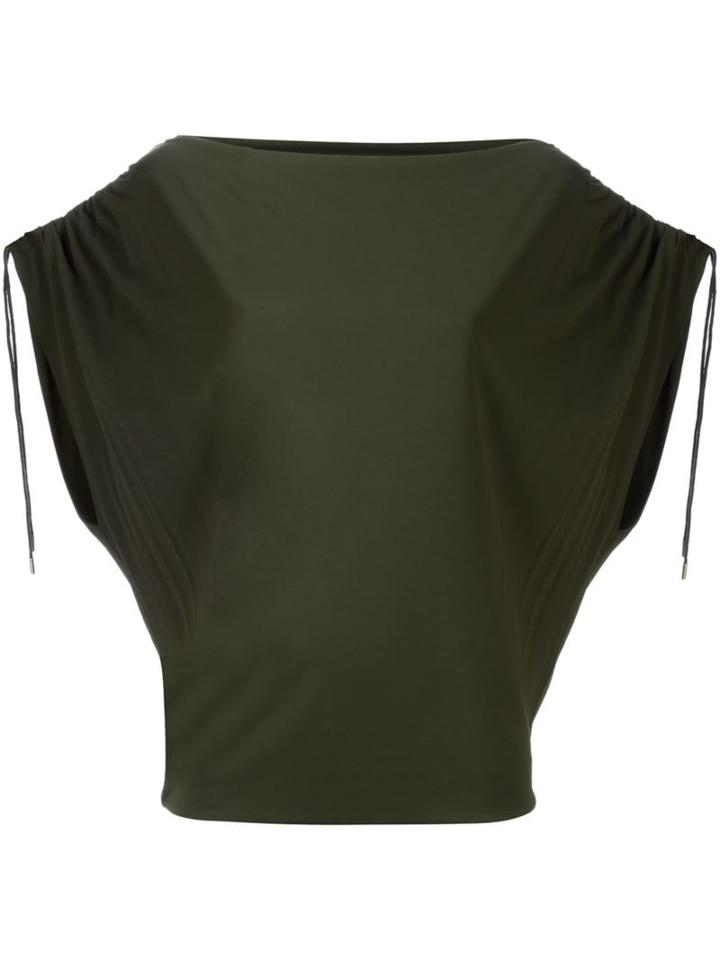 Roberto Cavalli Drawstring Sleeve Top