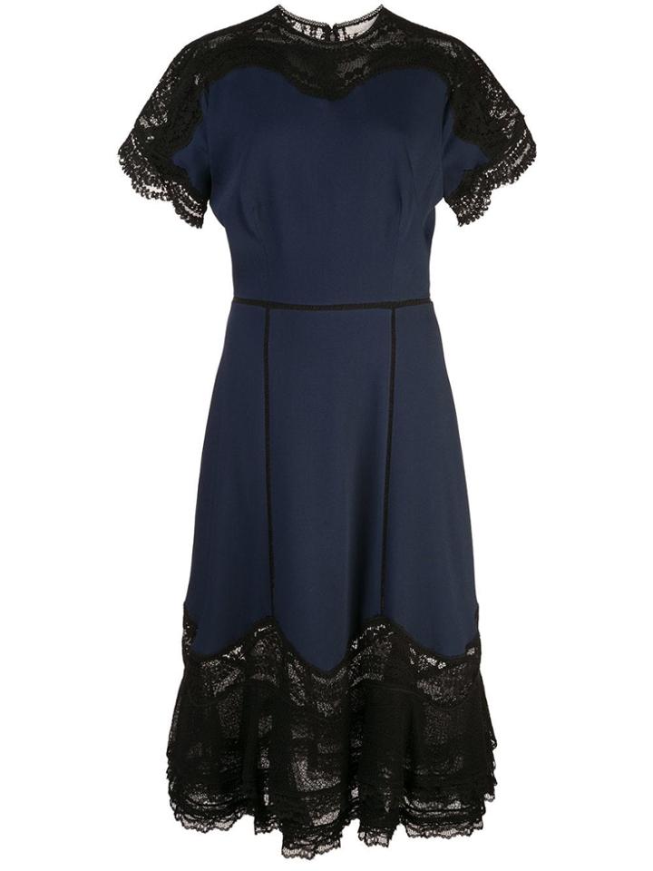 Jonathan Simkhai Lace Panel Midi Dress - Blue