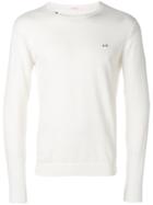 Sun 68 Neck Detail Sweater - White