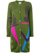 A.n.g.e.l.o. Vintage Cult 1980's Graphic Knitted Cardigan - Green