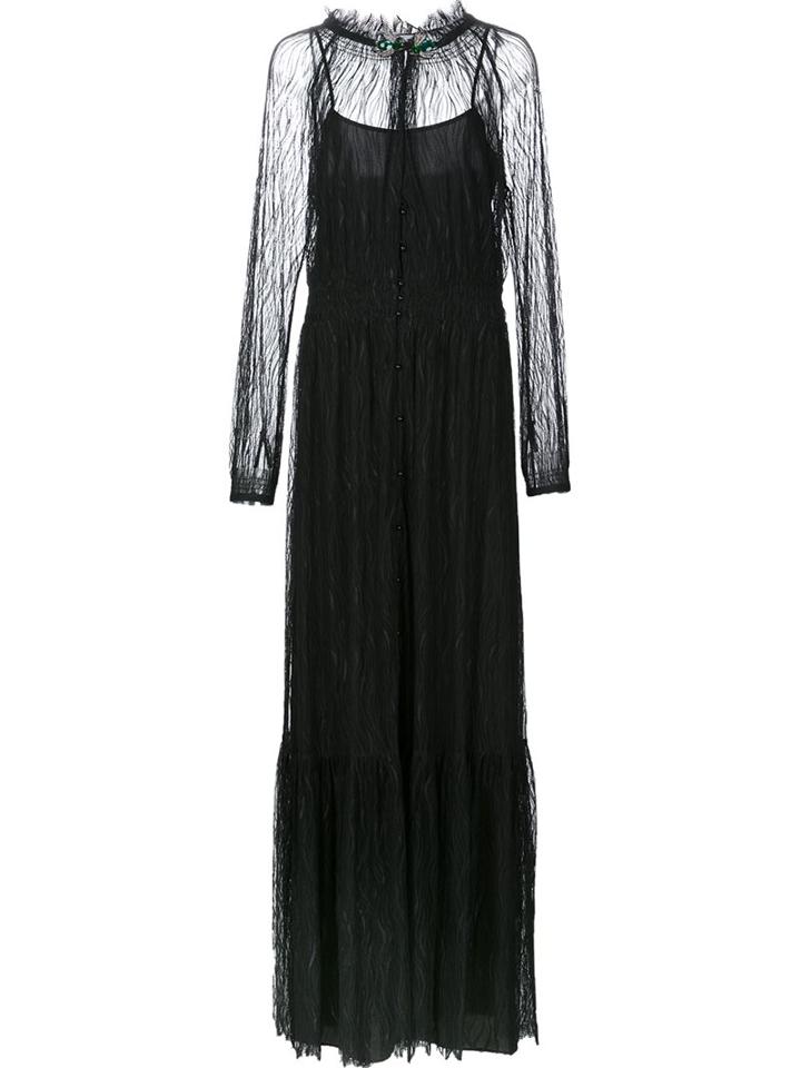 Zac Zac Posen Sheer Gown, Women's, Size: 10, Black, Nylon