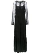 Zac Zac Posen Sheer Gown, Women's, Size: 10, Black, Nylon